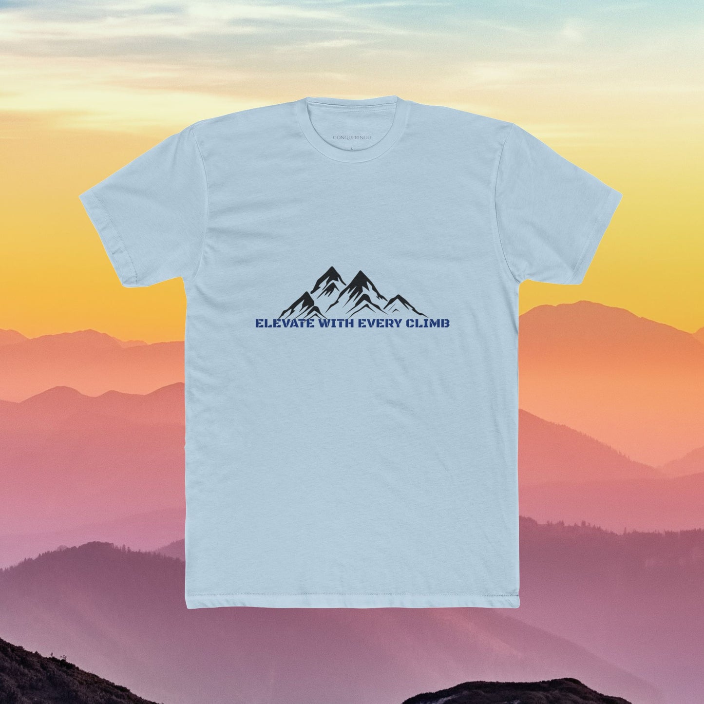 Men's Cotton Crew Tee "Elevate With Every Climb"