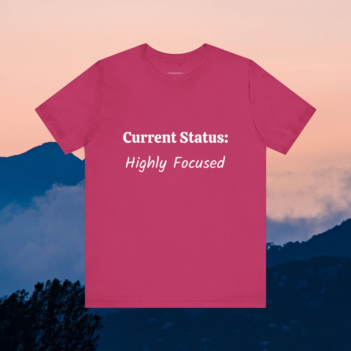 Unisex Jersey Short Sleeve Tee "Current Status: Highly Focused"