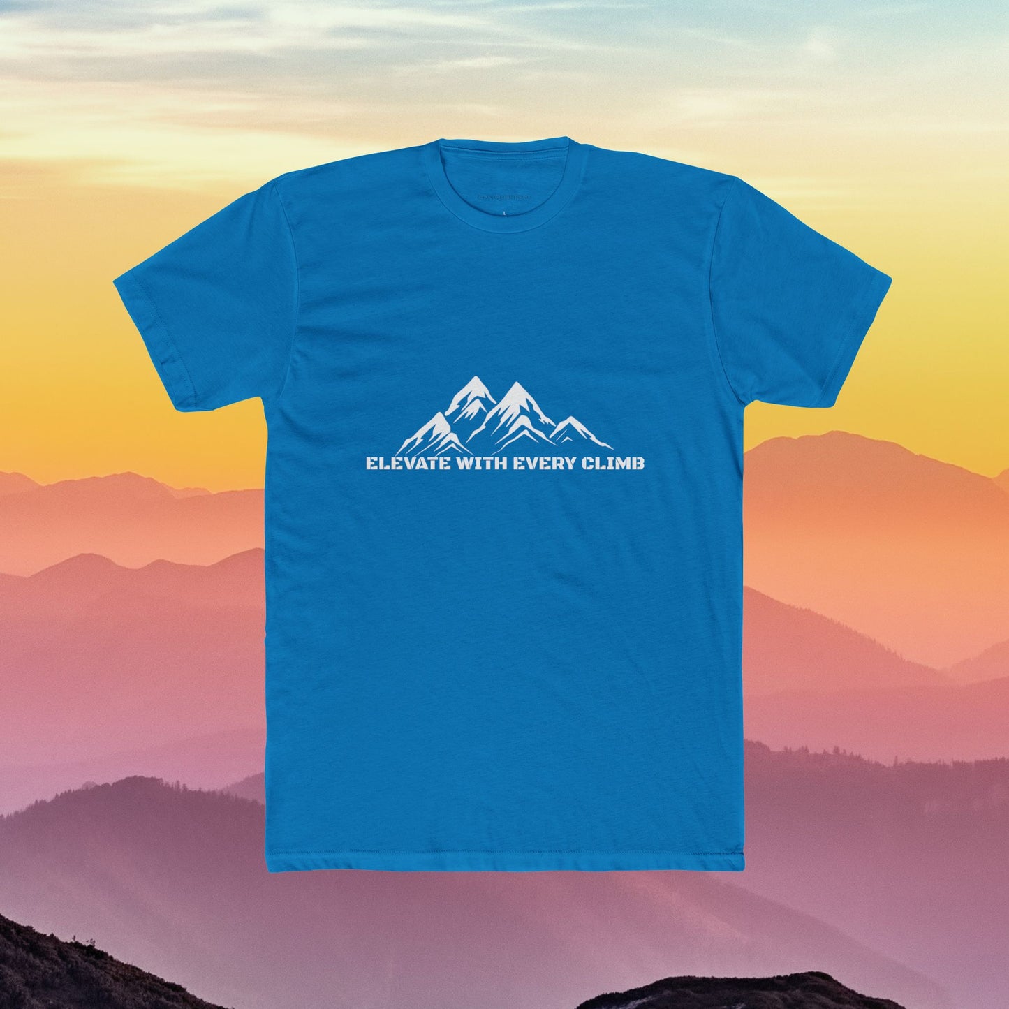 Men's Cotton Crew Tee "Elevate With Every Climb"