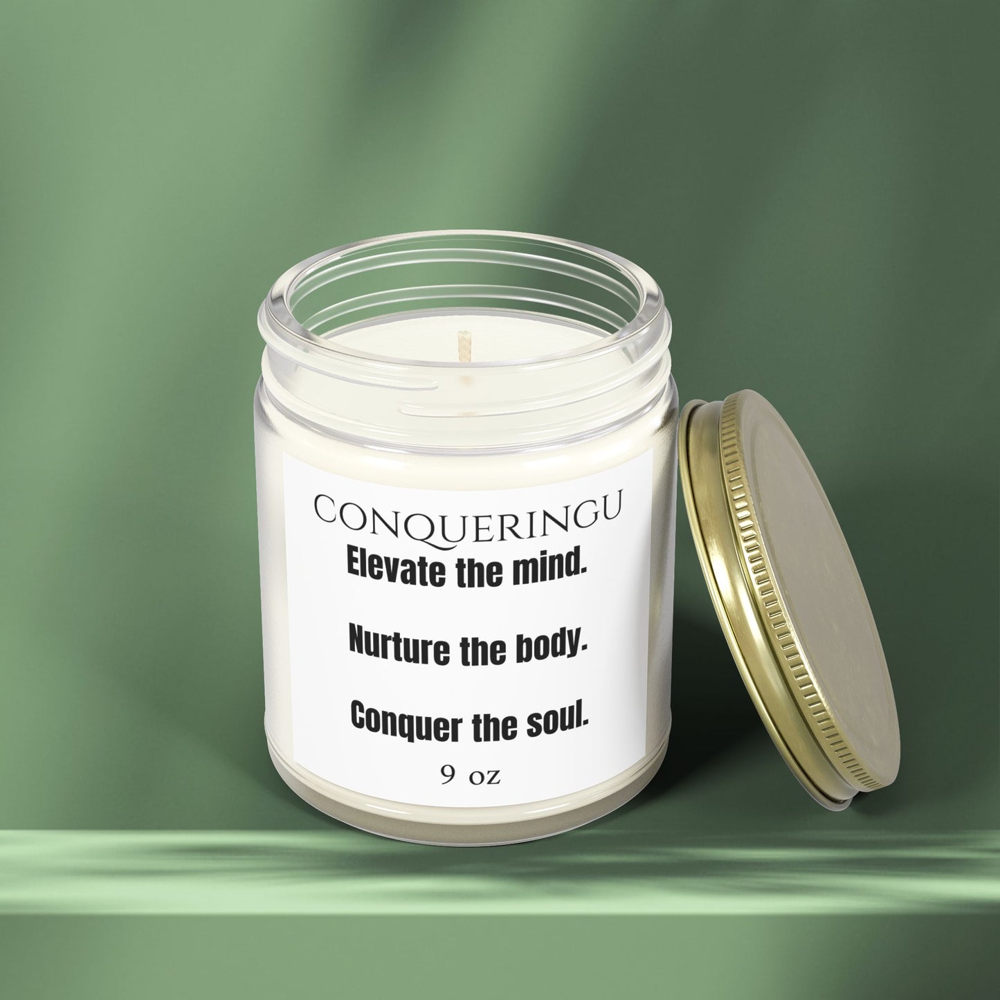 9 oz "Elevate, Nurture, Conquer" Slogan Candle