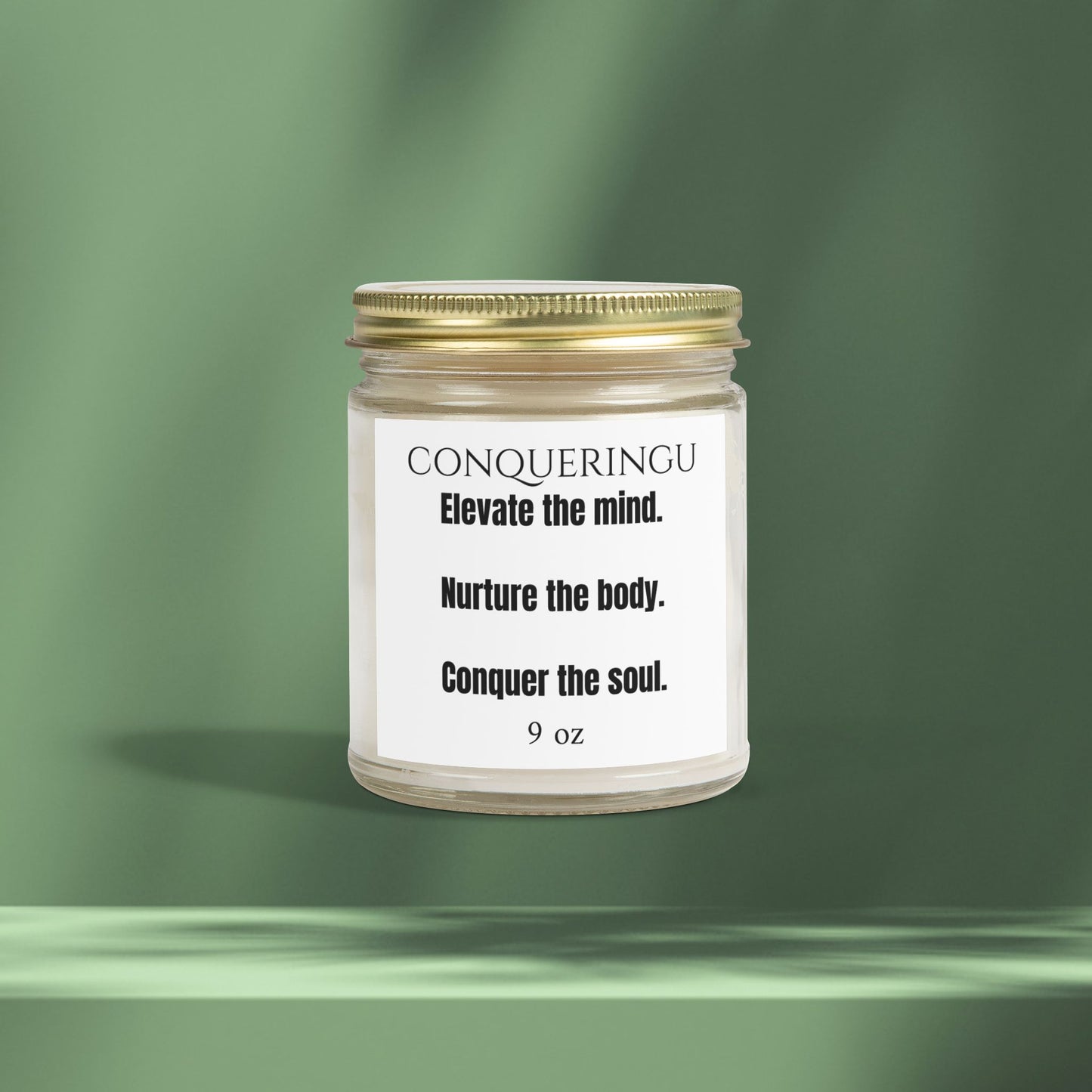 9 oz "Elevate, Nurture, Conquer" Slogan Candle