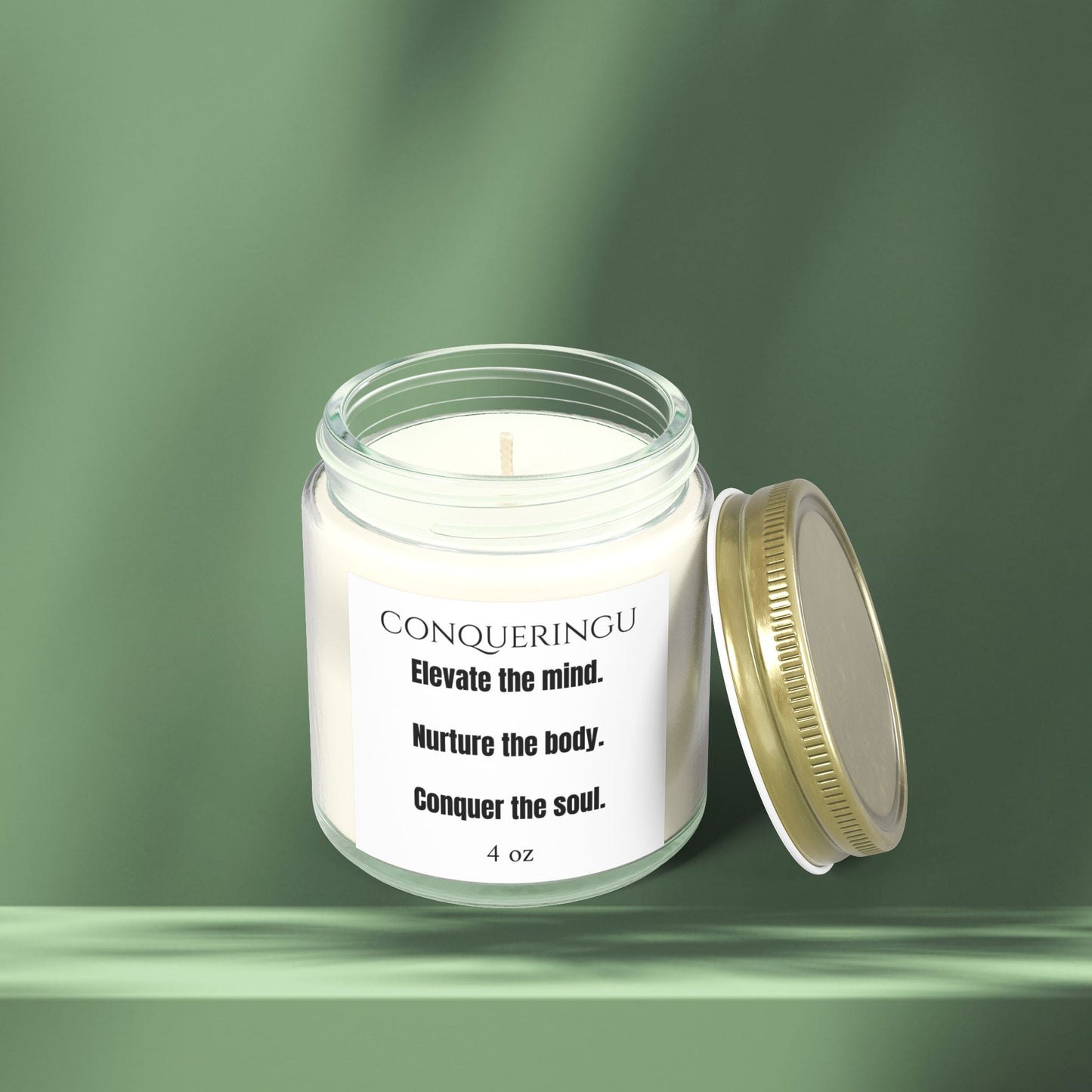 4 oz "Elevate, Nurture, Conquer" Slogan Candle