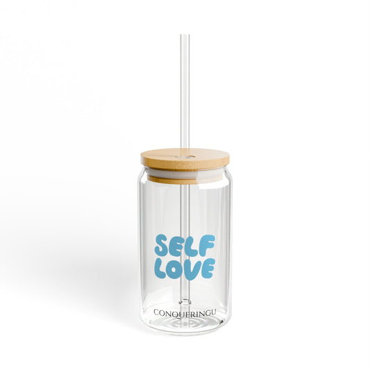 Self Love Light Blue Sipper Glass, 16oz