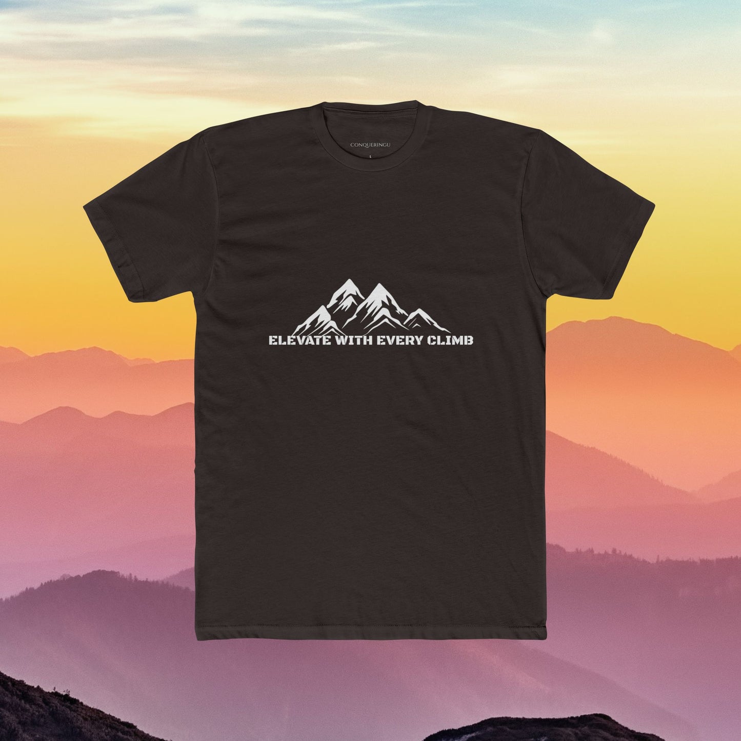 Men's Cotton Crew Tee "Elevate With Every Climb"