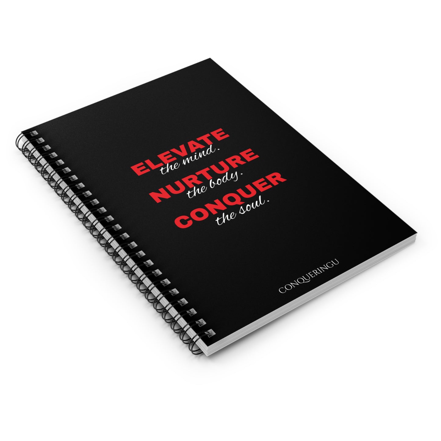 Empower. Nurture. Conquer Red Lettering Spiral Notebook - Ruled Line