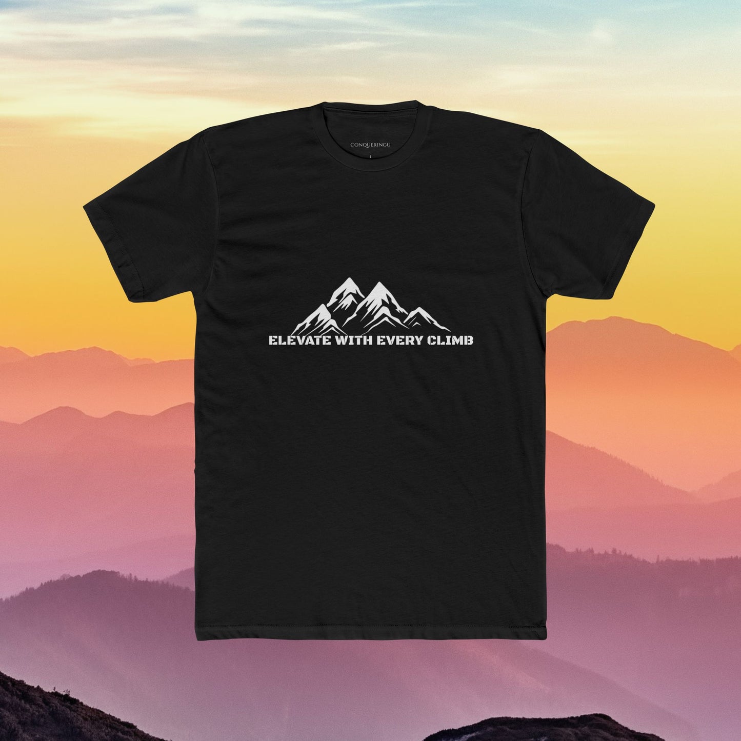 Men's Cotton Crew Tee "Elevate With Every Climb"