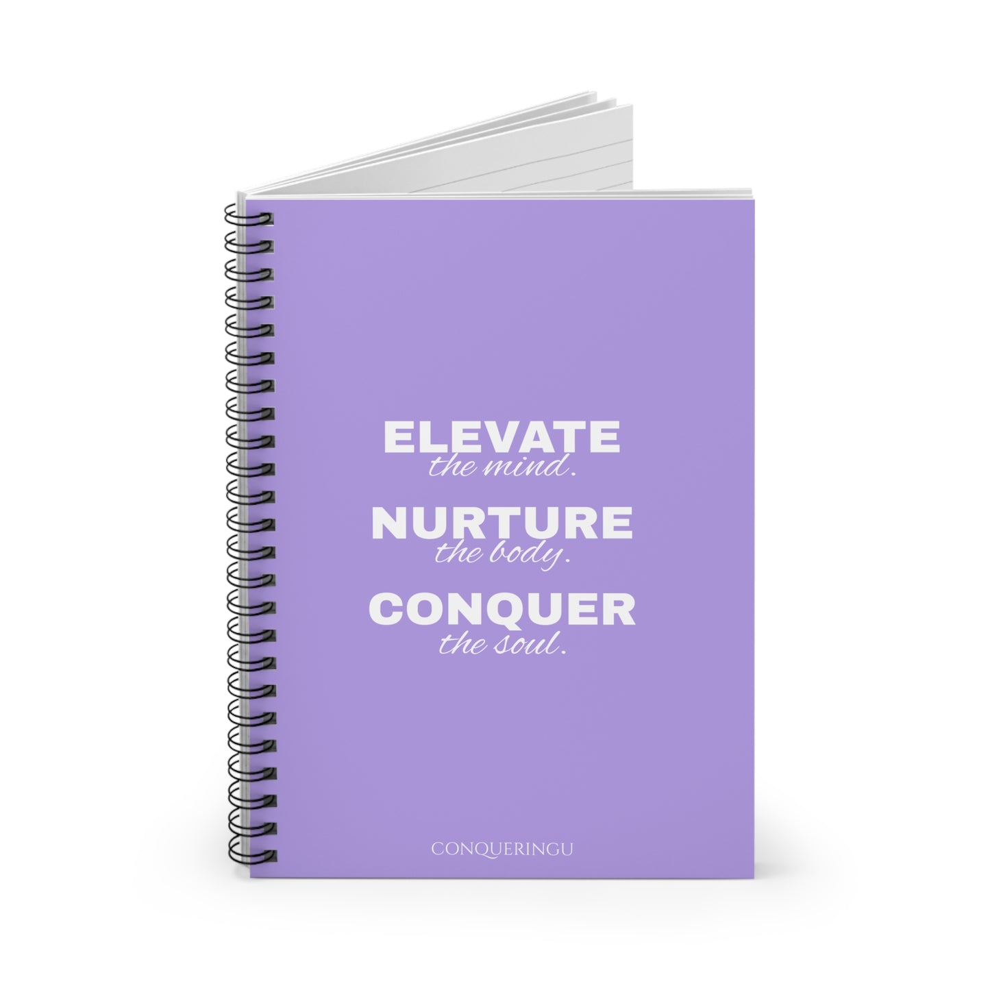 Empower. Nurture. Conquer Lavender Spiral Notebook - Ruled Line