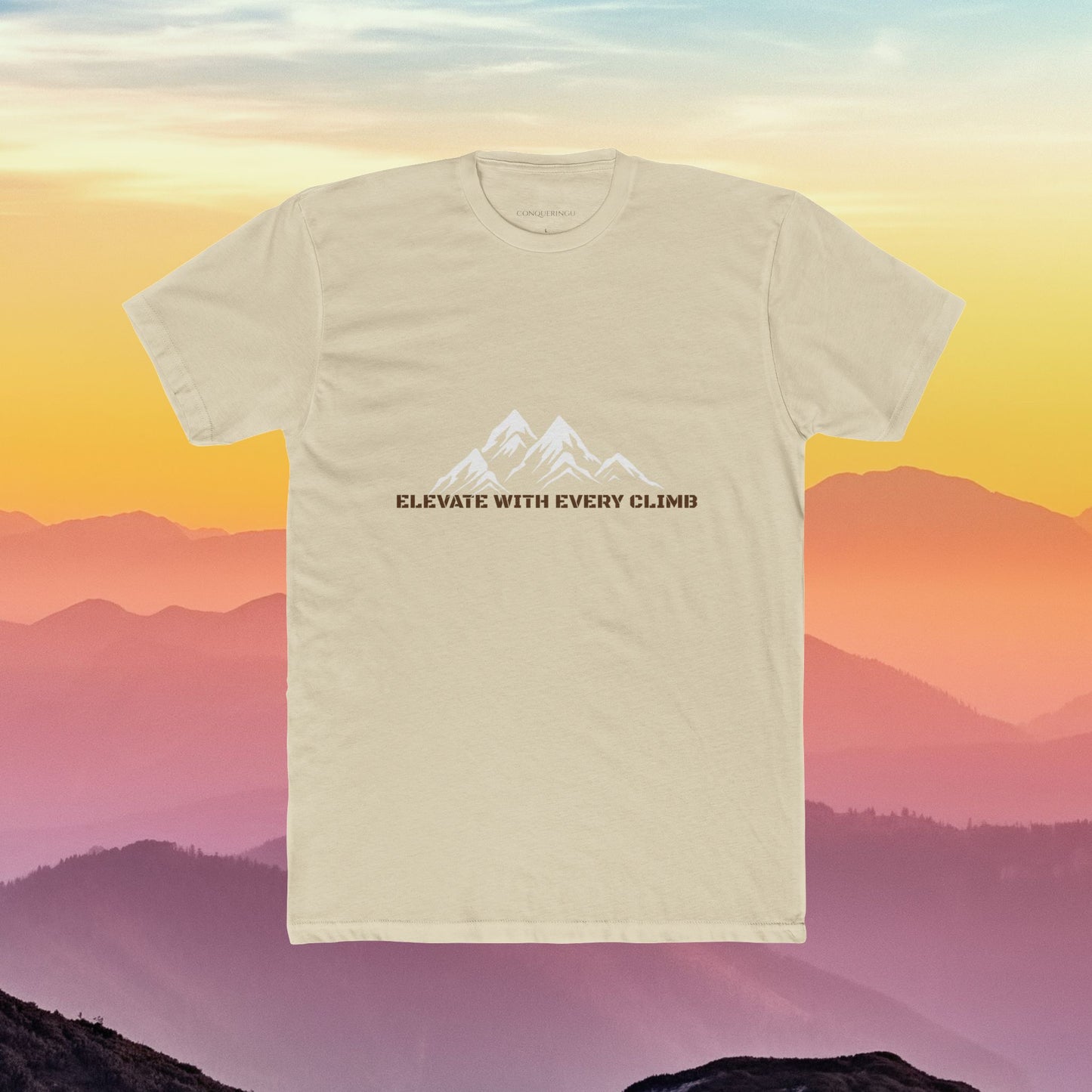 Men's Cotton Crew Tee "Elevate With Every Climb"