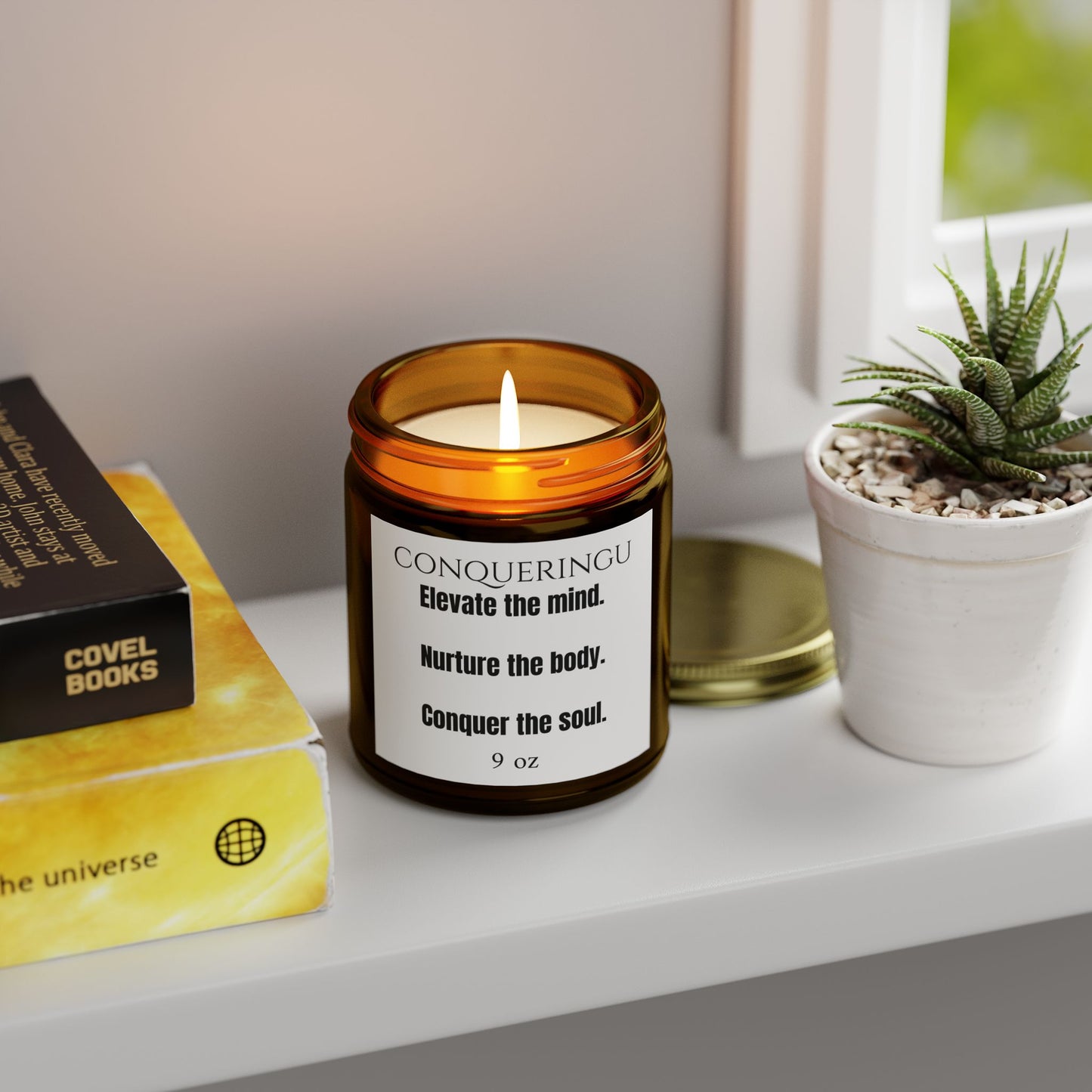 9 oz "Elevate, Nurture, Conquer" Slogan Candle