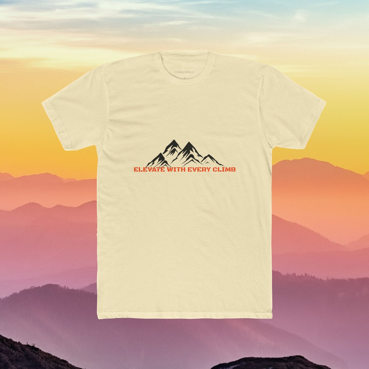 Men's Cotton Crew Tee "Elevate With Every Climb"