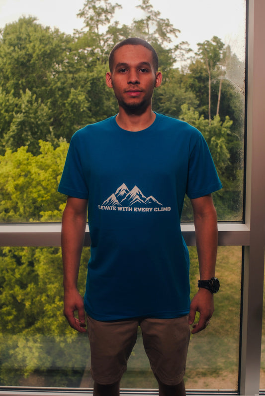 Men's Cotton Crew Tee "Elevate With Every Climb"