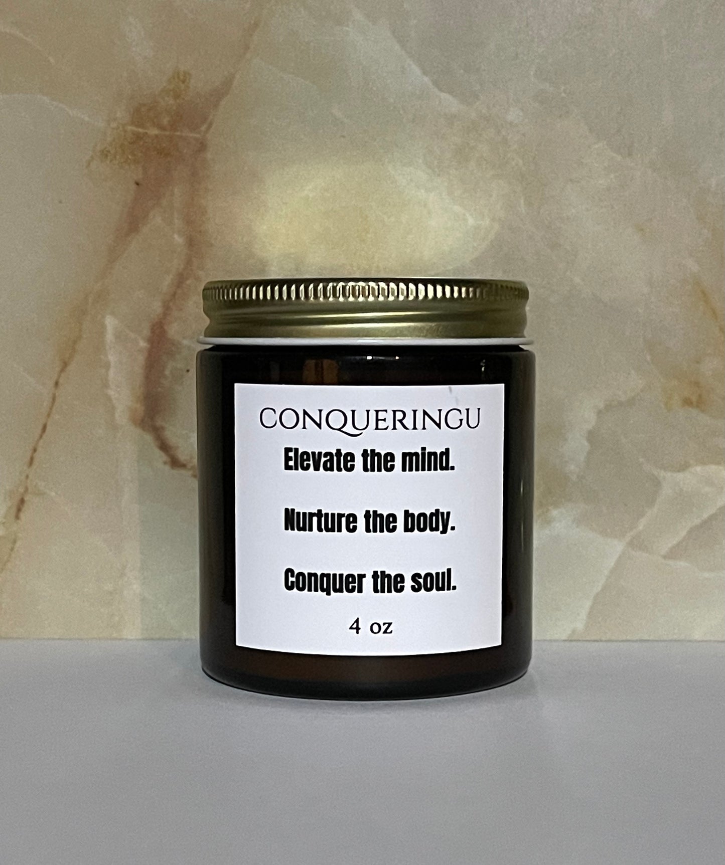 4 oz "Elevate, Nurture, Conquer" Slogan Candle